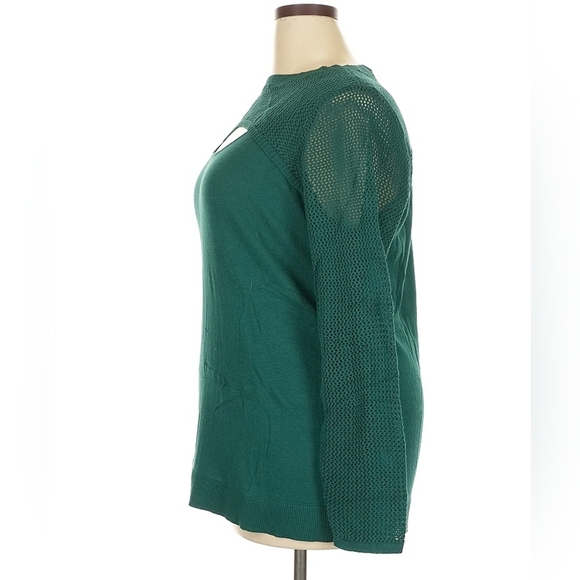 Torrid Peek Neck Cutout Green Sweater Top - Size 3X - Picture 5 of 6